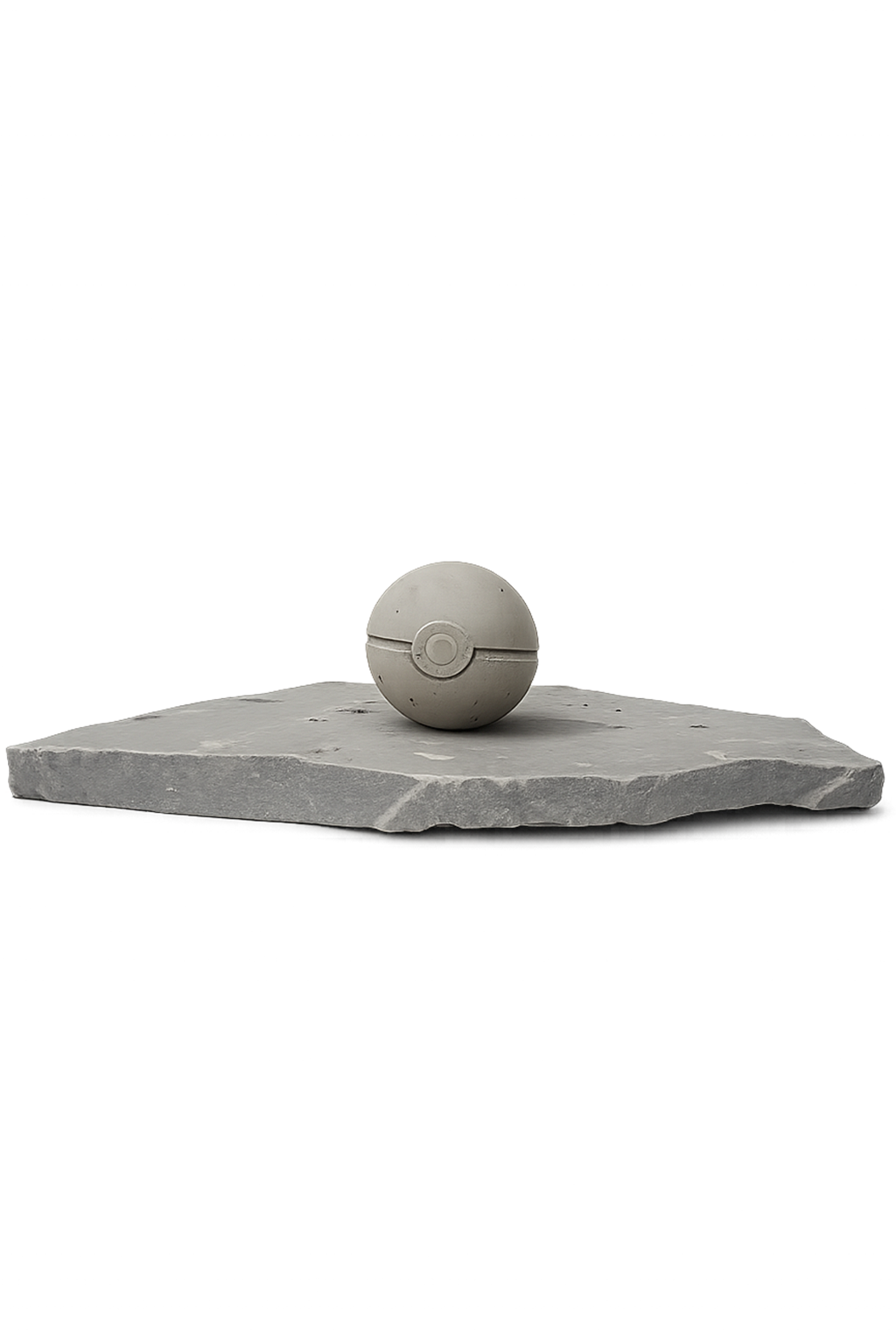 CAST IN CONCRETE - POKEBALL SCULPTURE
