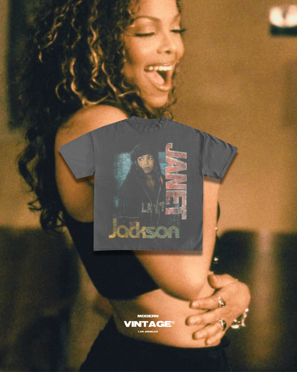 KIDS - Janet Jackson “Vintage” Tee (Washed Black)