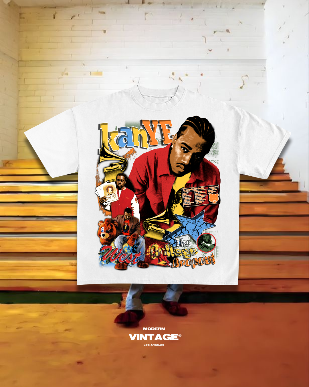 The College Drop Out “00’s Vintage” Tee (WHITE)