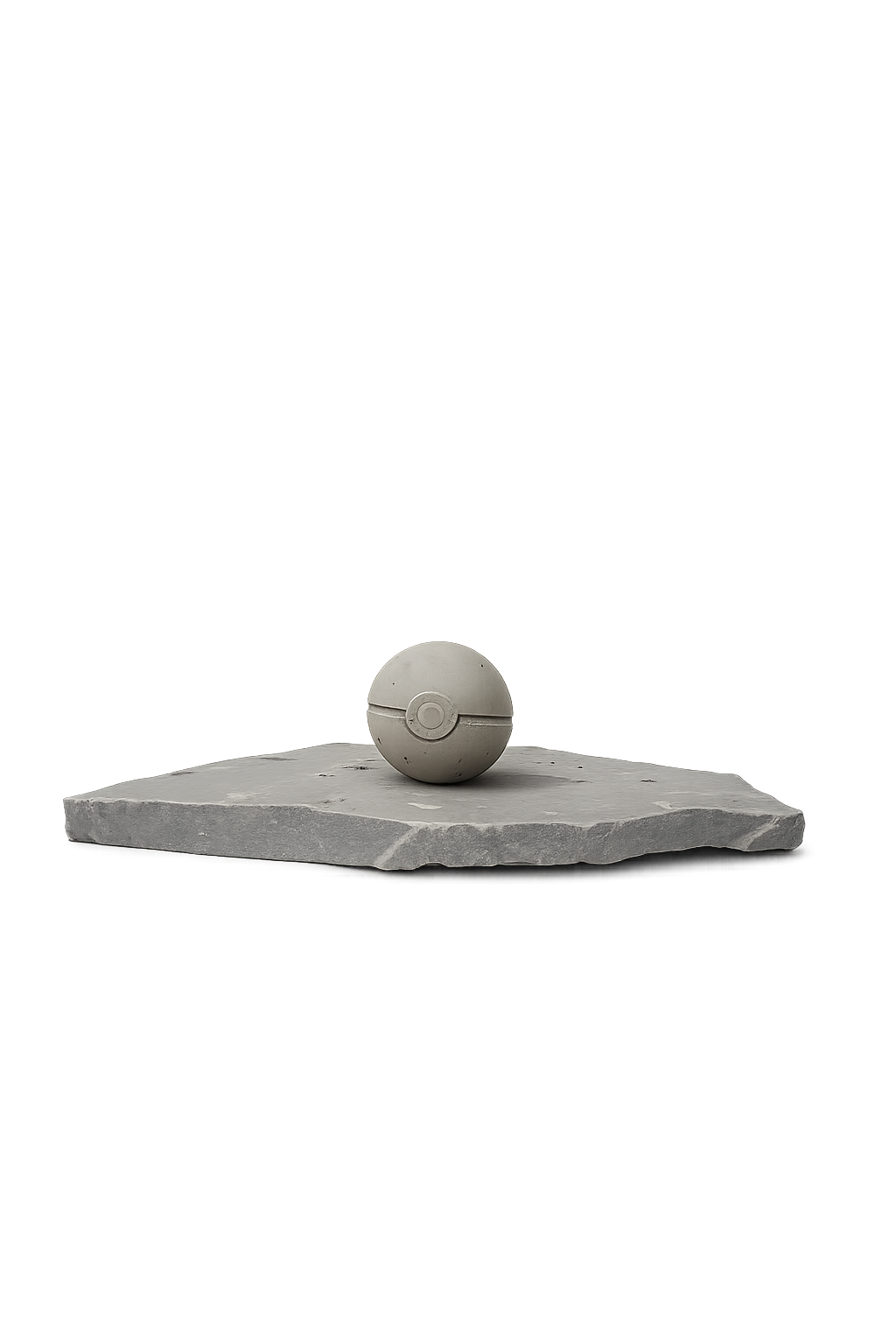 CAST IN CONCRETE - POKEBALL SCULPTURE