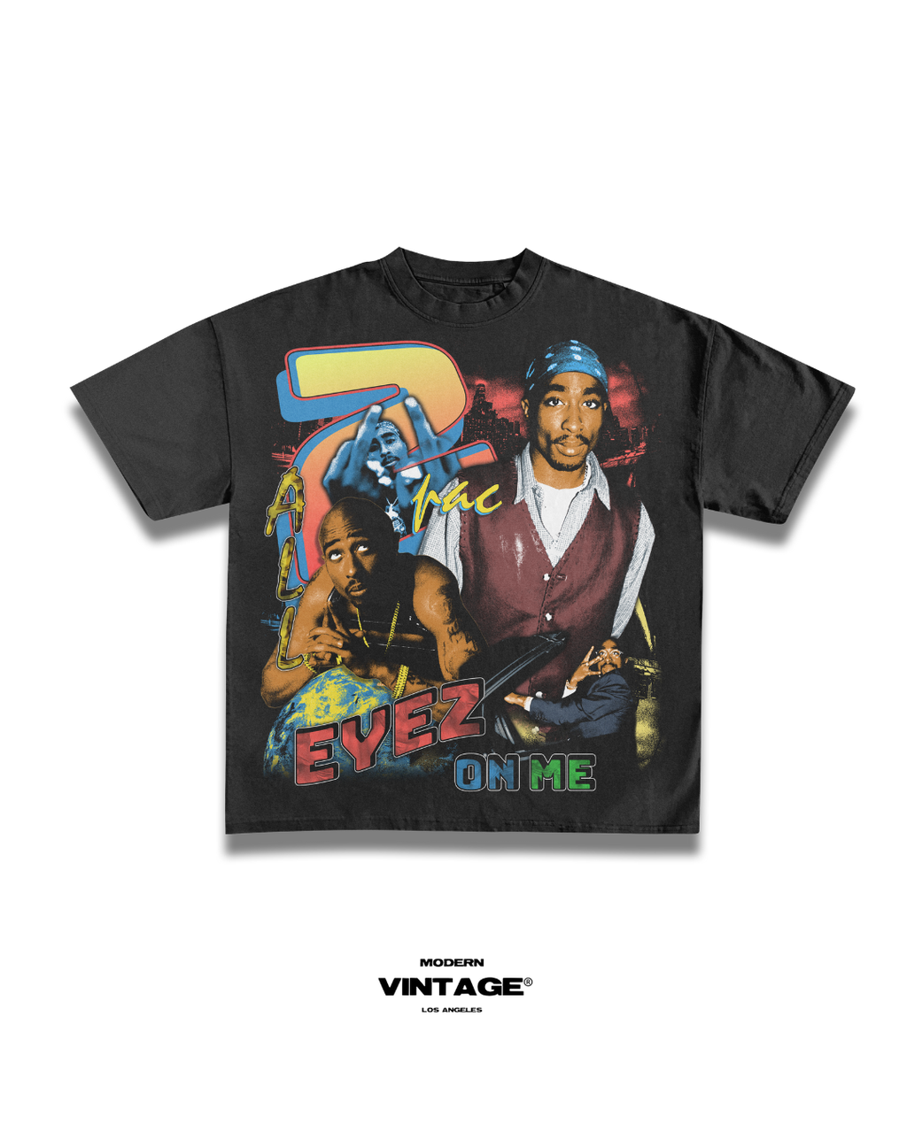 2Pac “90’s Vintage” Tee (BLACK)